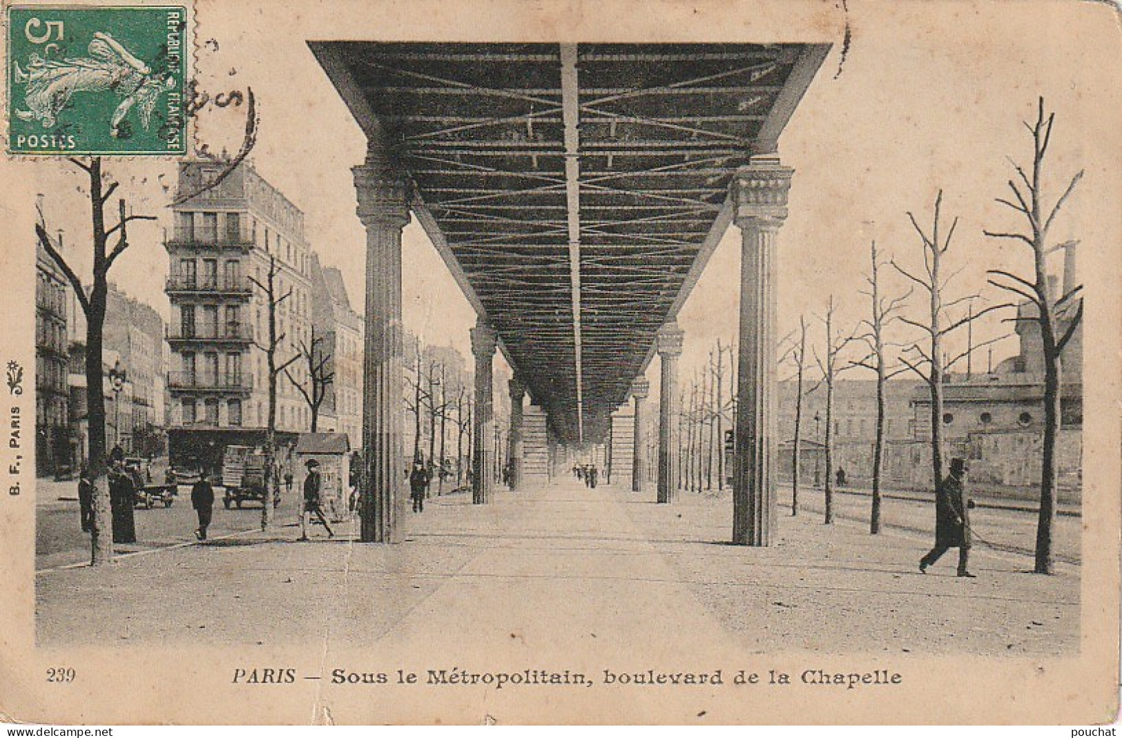 JA 3 - (75) PARIS - SOUS LE METROPOLITAIN , BOULEVARD DE LA CHAPELLE  - 2 SCANS  - Paris (18)
