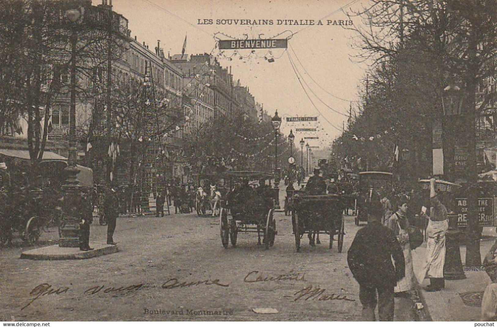 JA 3 -(75) LES SOUVERAINS D'ITALIE A PARIS - BOULEVARD MONTMARTRE - 2 SCANS  - Case Reali