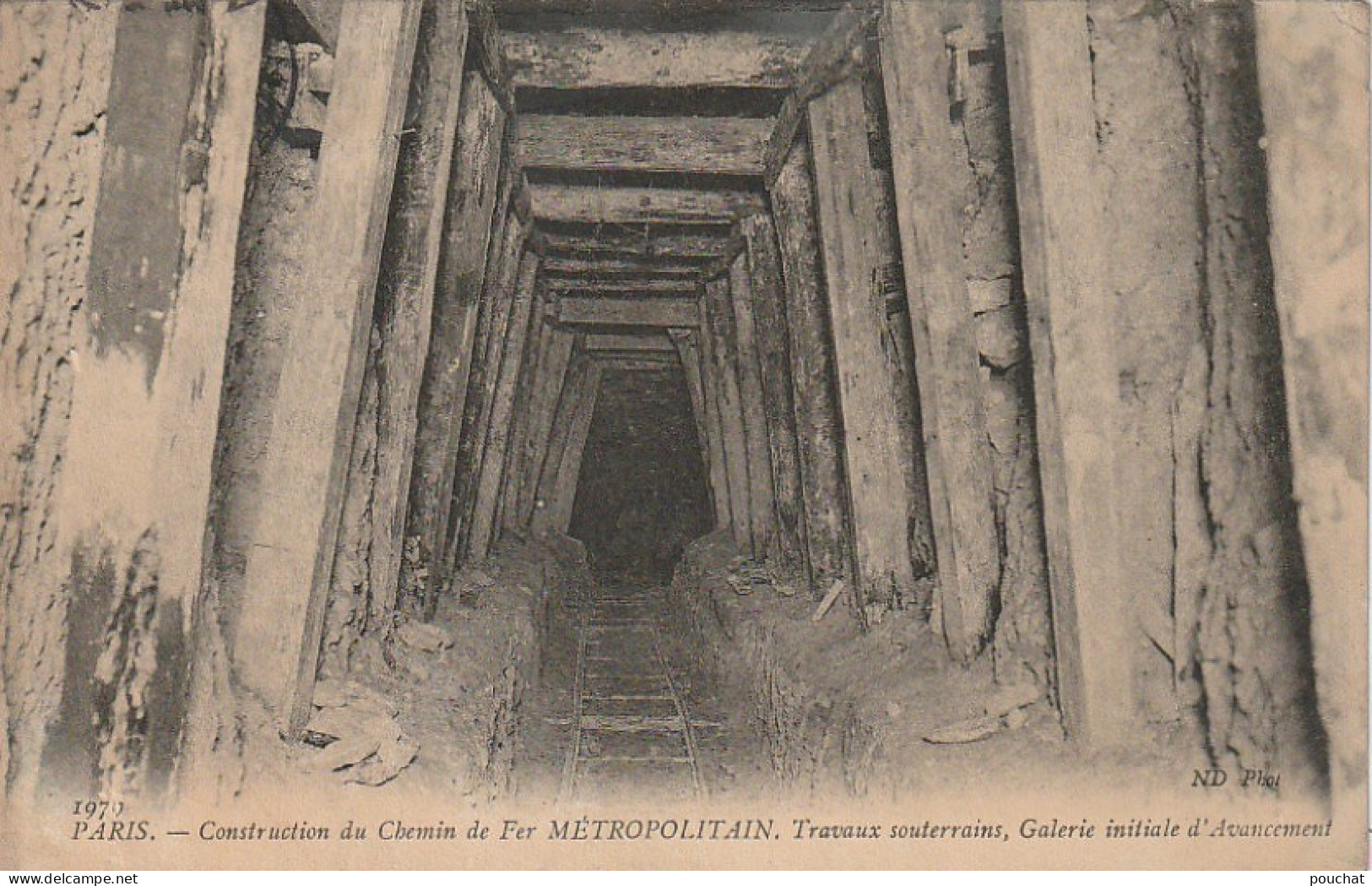JA 3- (75) PARIS - CONSTRUCTION DU CHEMIN DE FER METROPOLITAIN - TRAVAUX SOUTERRAINS , GALERIE INITIALE D'AVANCEMENT - - Stations, Underground