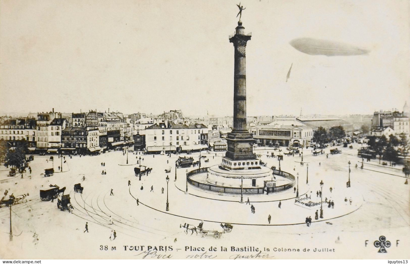 CPA. [75] > TOUT PARIS > N° 38 M - Place De La Bastille La Colonne De Juillet - (IVe Arrt.) - Coll. F. Fleury - TBE - Paris (04)