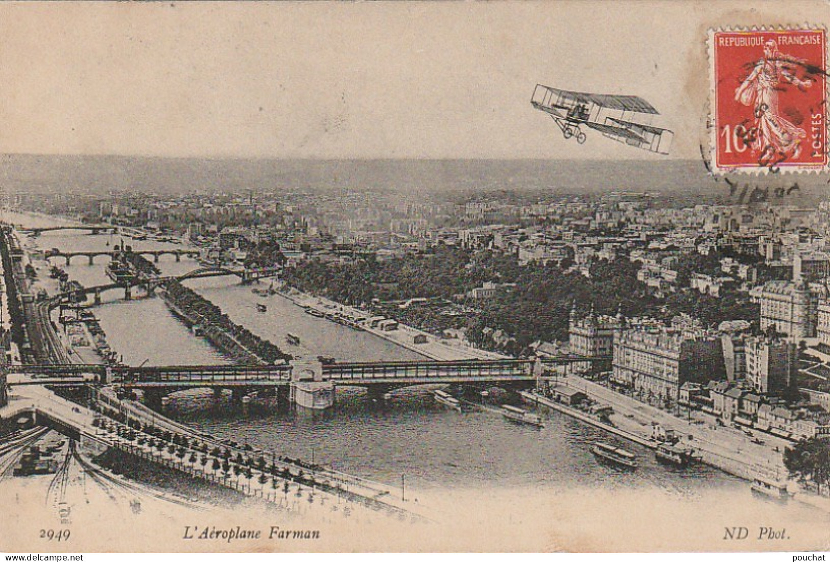 JA 4 -(75) PARIS - L'AEROPLANE FARMAN - 2 SCANS - Ponti