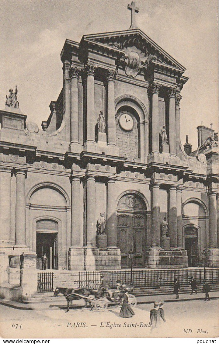 JA 4 -(75) PARIS - EGLISE SAINT ROCH - CALECHE -  2 SCANS - Eglises