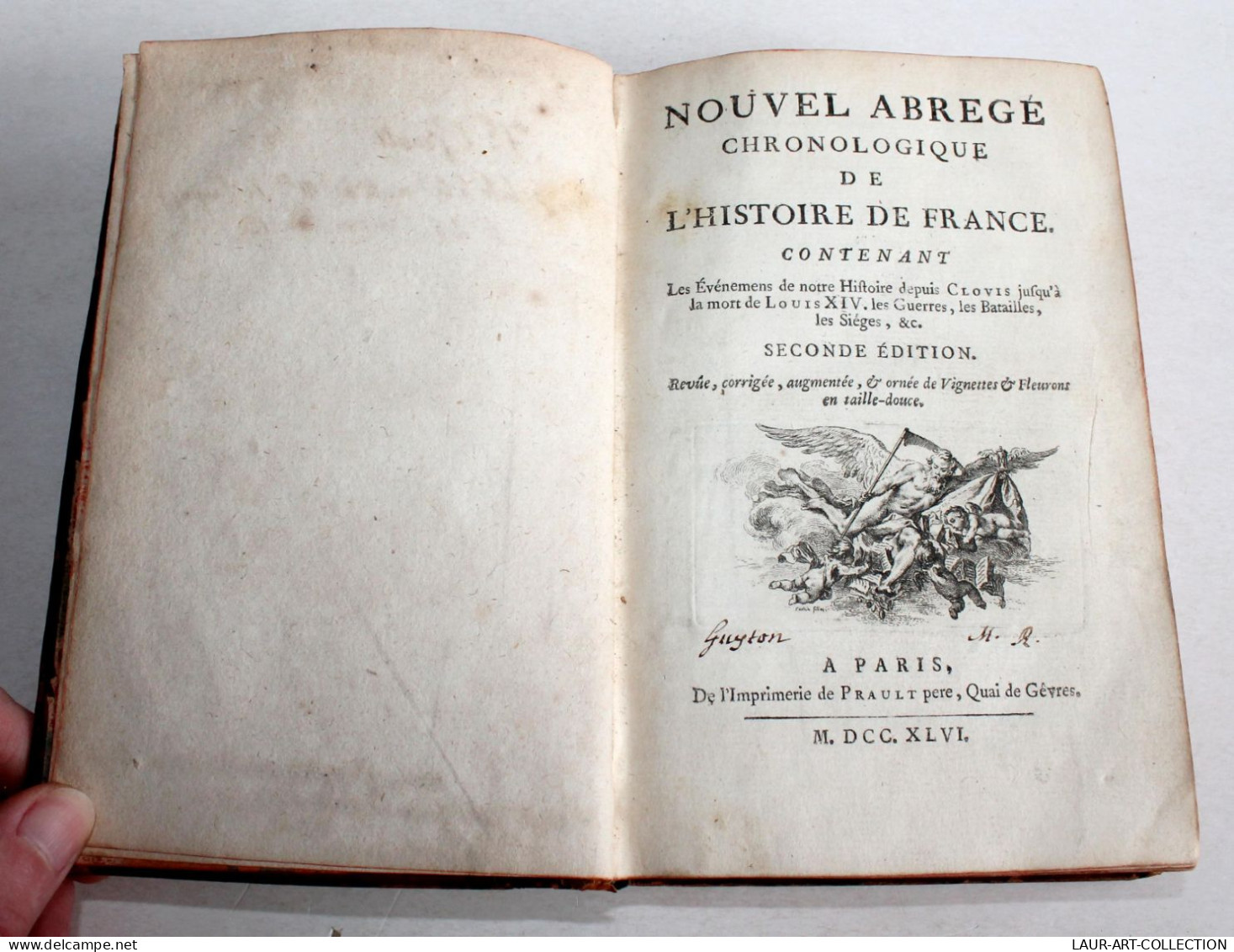 NOUVEL ABREGE CHRONOLOGIQUE DE L'HISTOIRE DE FRANCE De CLOVIS A LOUIS XIV 1746 / ANCIEN LIVRE XVIIIe SIECLE (2204.15) - 1701-1800