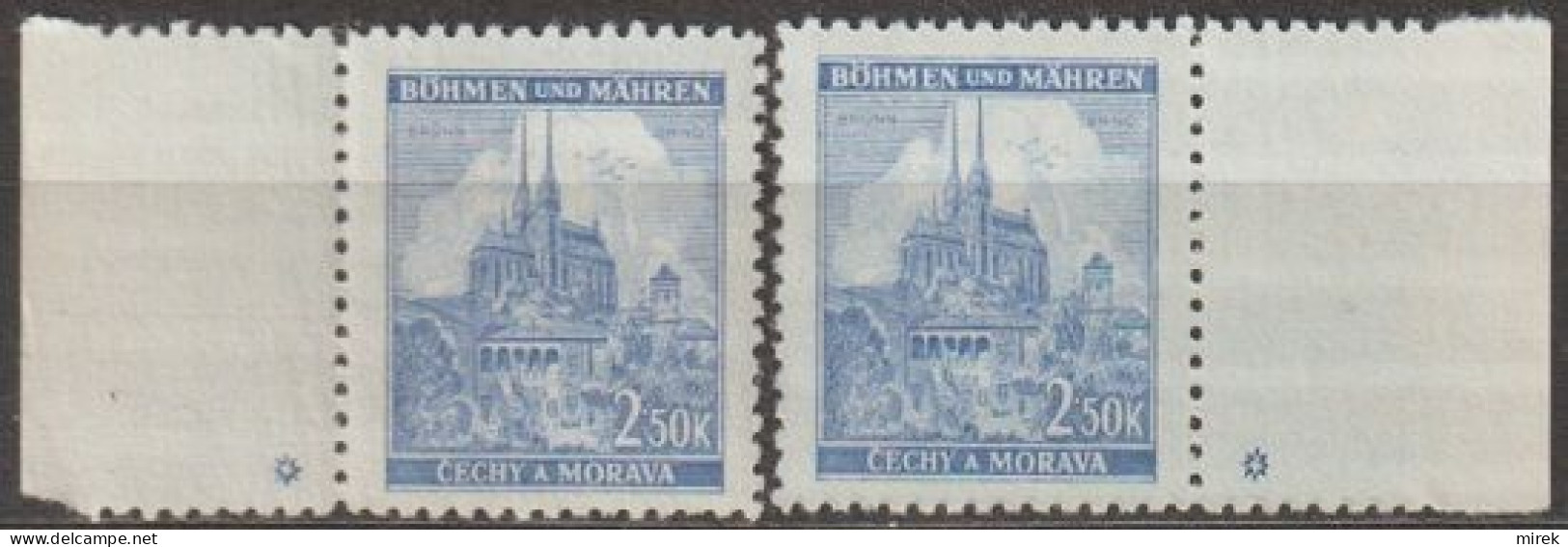030/ Pof. 60, Greyish Blue, Border Stamps, Plate Mark * - Ongebruikt