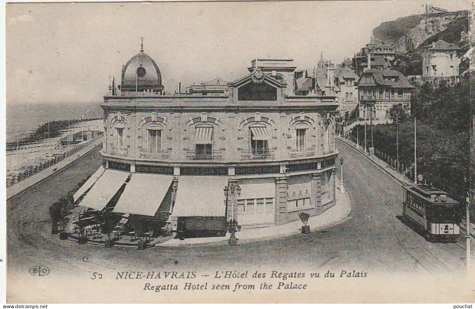 JA 9- (76)  NICE HAVRAIS - L' HOTEL DES REGATES VU DU PALAIS - TRAMWAY  - 2 SCANS - Sainte Adresse