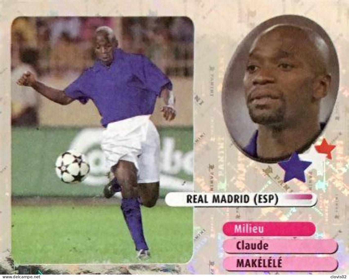 349 Claude Makélélé - Real Madrid - Stars Du Foot - Panini France Foot 2003 Sticker Vignette - Edición Francesa