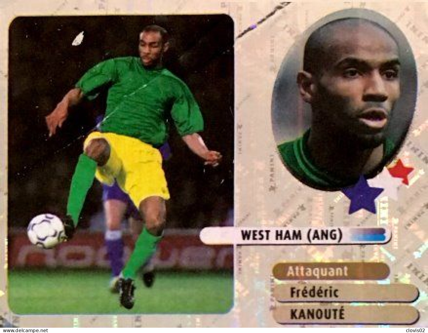 352 Frédéric Kanouté - West Ham - Stars Du Foot - Panini France Foot 2003 Sticker Vignette - French Edition
