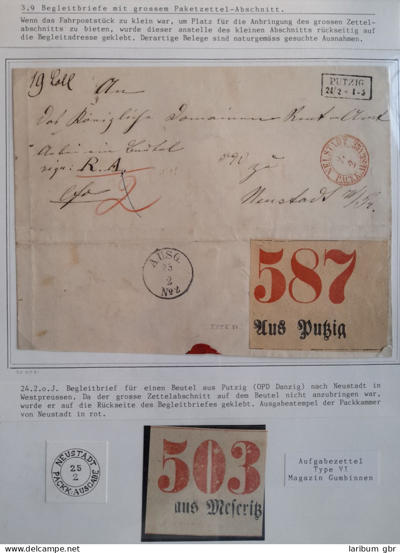 Preußen Paketbegleitbrief Mit Gr. Zettelabschnitt Auf Rückseite #IB709 - Lettres & Documents