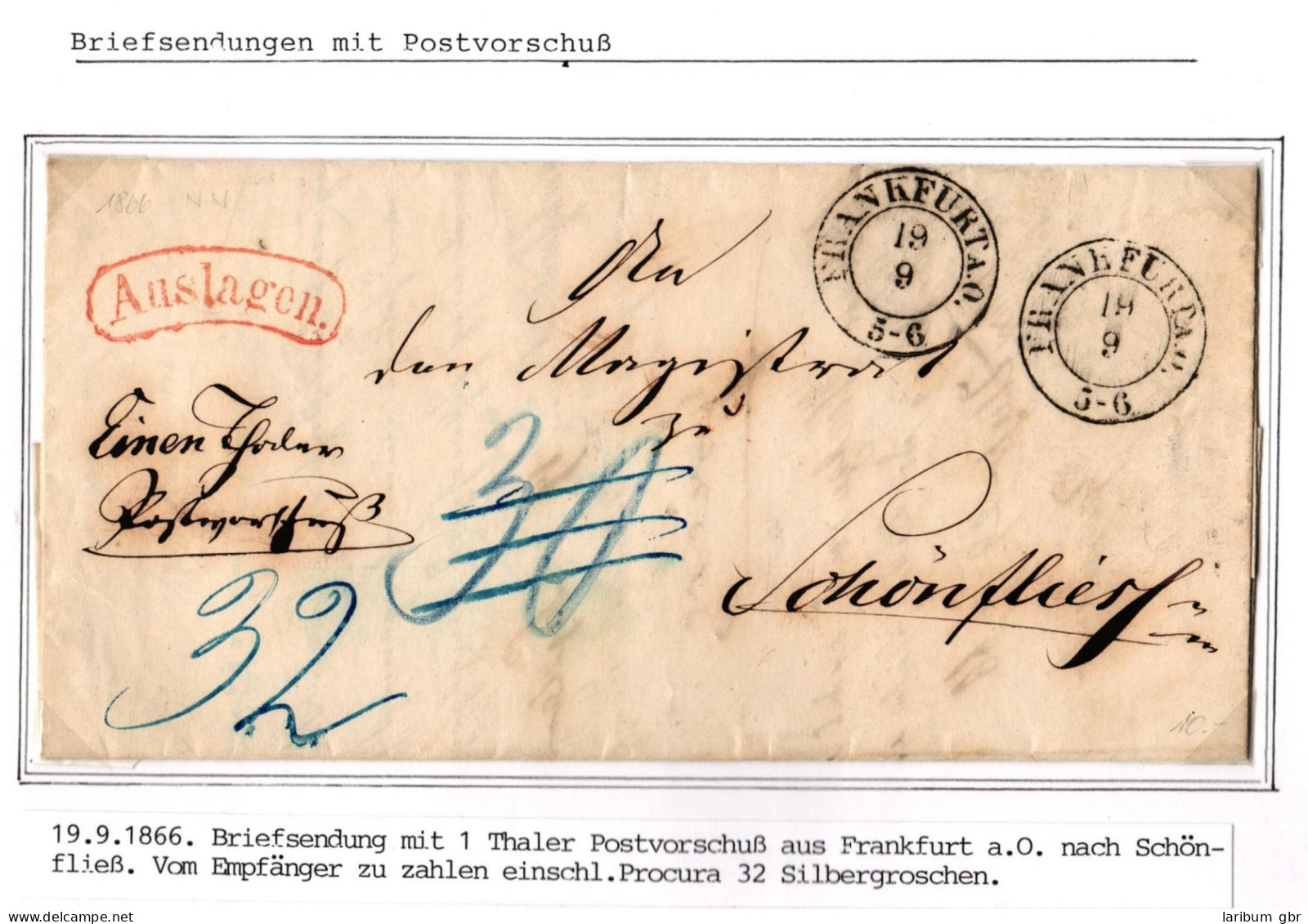 Preußen Paketbegleitbrief Mit Postvorschuss Mit Procura #IB726 - Lettres & Documents