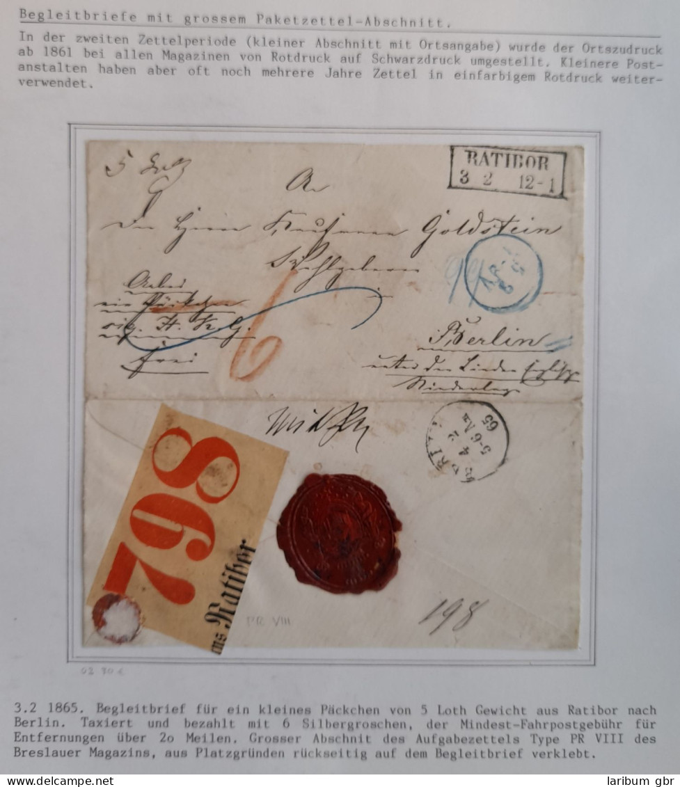 Preußen Paketbegleitbrief Mit Gr. Zettelabschnitt Auf Rückseite #IB710 - Briefe U. Dokumente