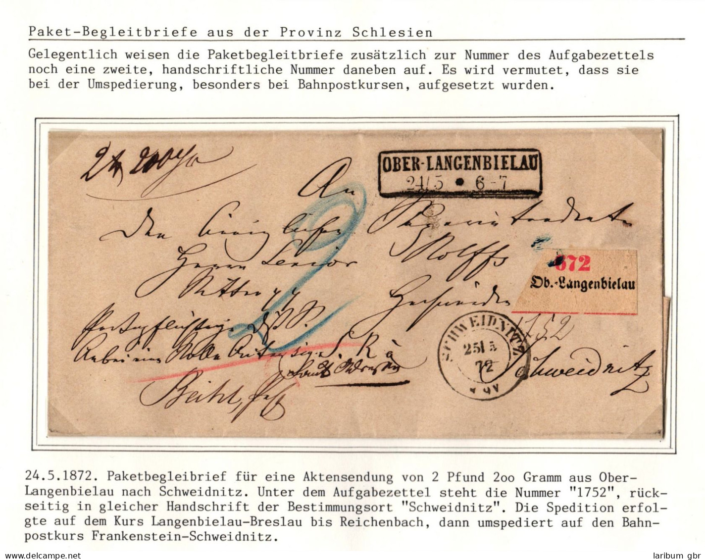 Norddeutscher Bund Paketbegleitbrief Umspediert Auf Bahnpost #IB685 - Lettres & Documents