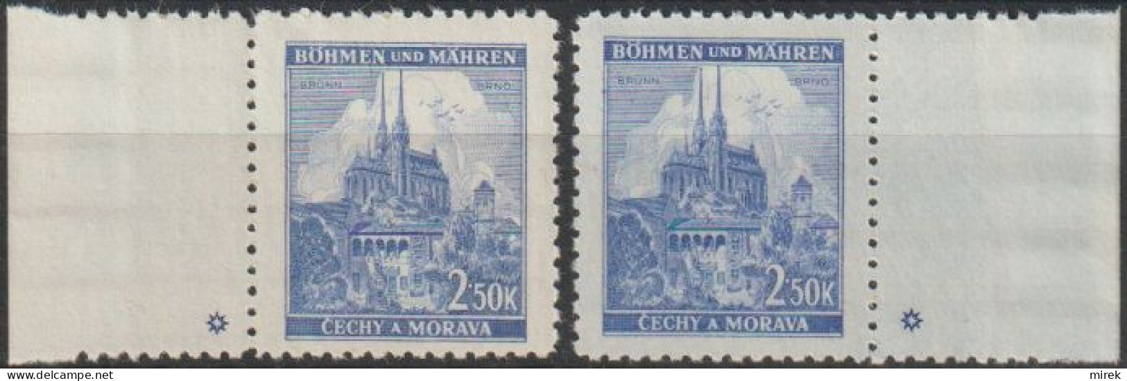 034/ Pof. 60, Dark Grey Blue, Border Stamps, Plate Mark * - Nuevos