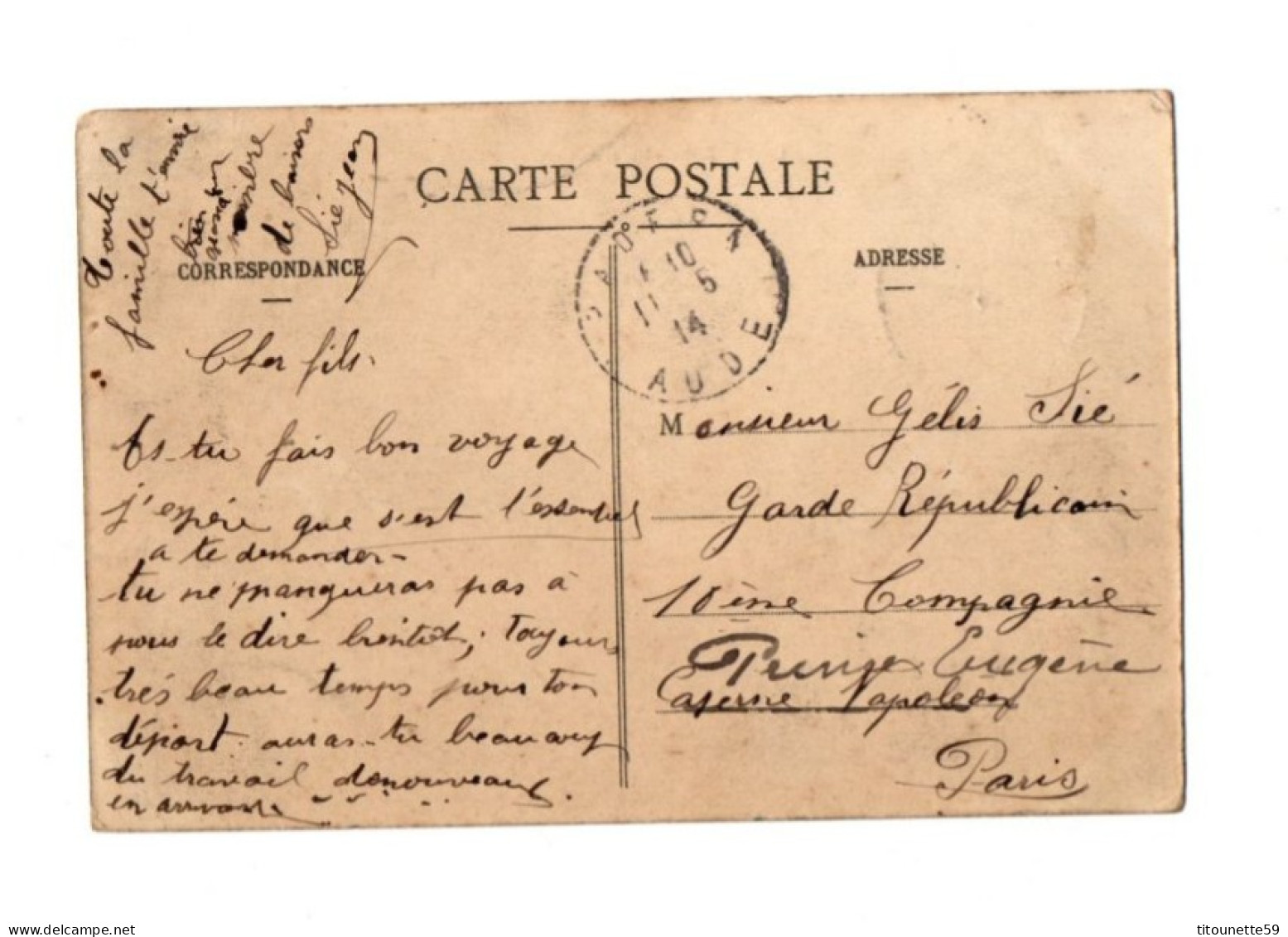 11- PARDERN (AUDE) - MINES De CUIVRE - Ecrite - Timbrée- Cachet 1914- - Altri & Non Classificati