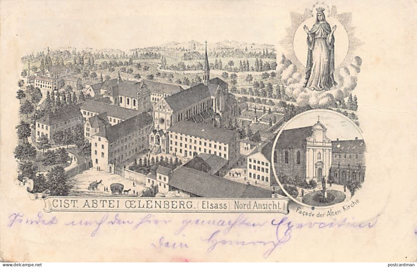 ŒLENBERG (68) 1905 Abbaye Notre-Dame D'Oelenberg Vue Nord Façade De La Vieille église - Altri & Non Classificati