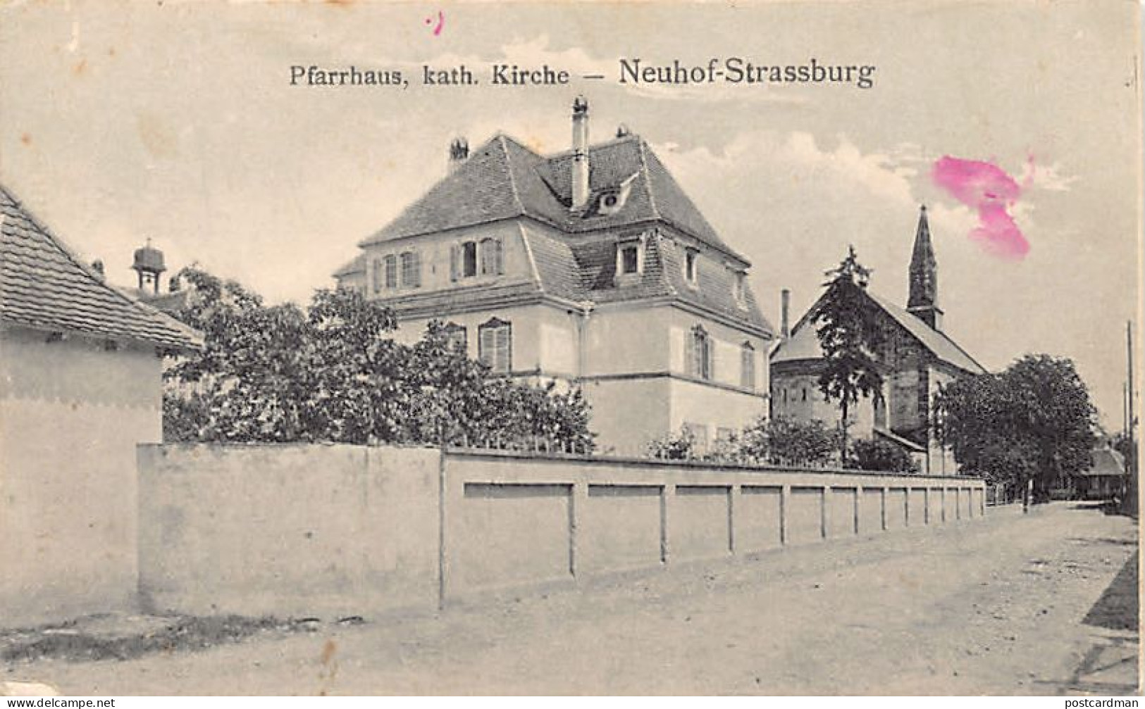 STRASBOURG (67) 1914 Neuhof Presbytère , église Catholique - Ed. Ch. Freiermuth, Photogr. - Strasbourg