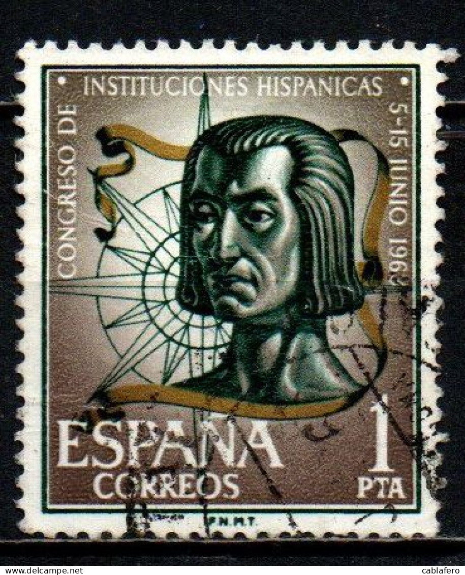 SPAGNA - 1963 - CRISOFORO COLOMBO - CONGRESSO DELLE ISTITUZIONI SPAGNOLE - USATO - Usados