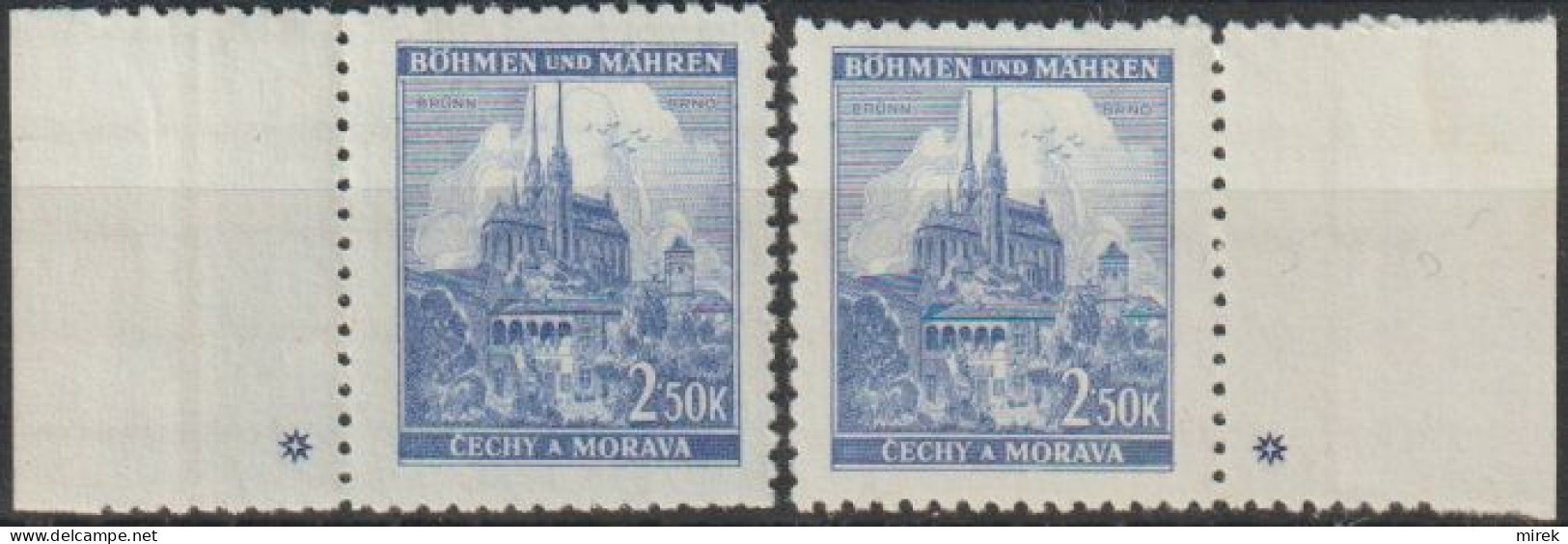 035/ Pof. 60, Dark Grey Blue, Border Stamps, Plate Mark + - Neufs