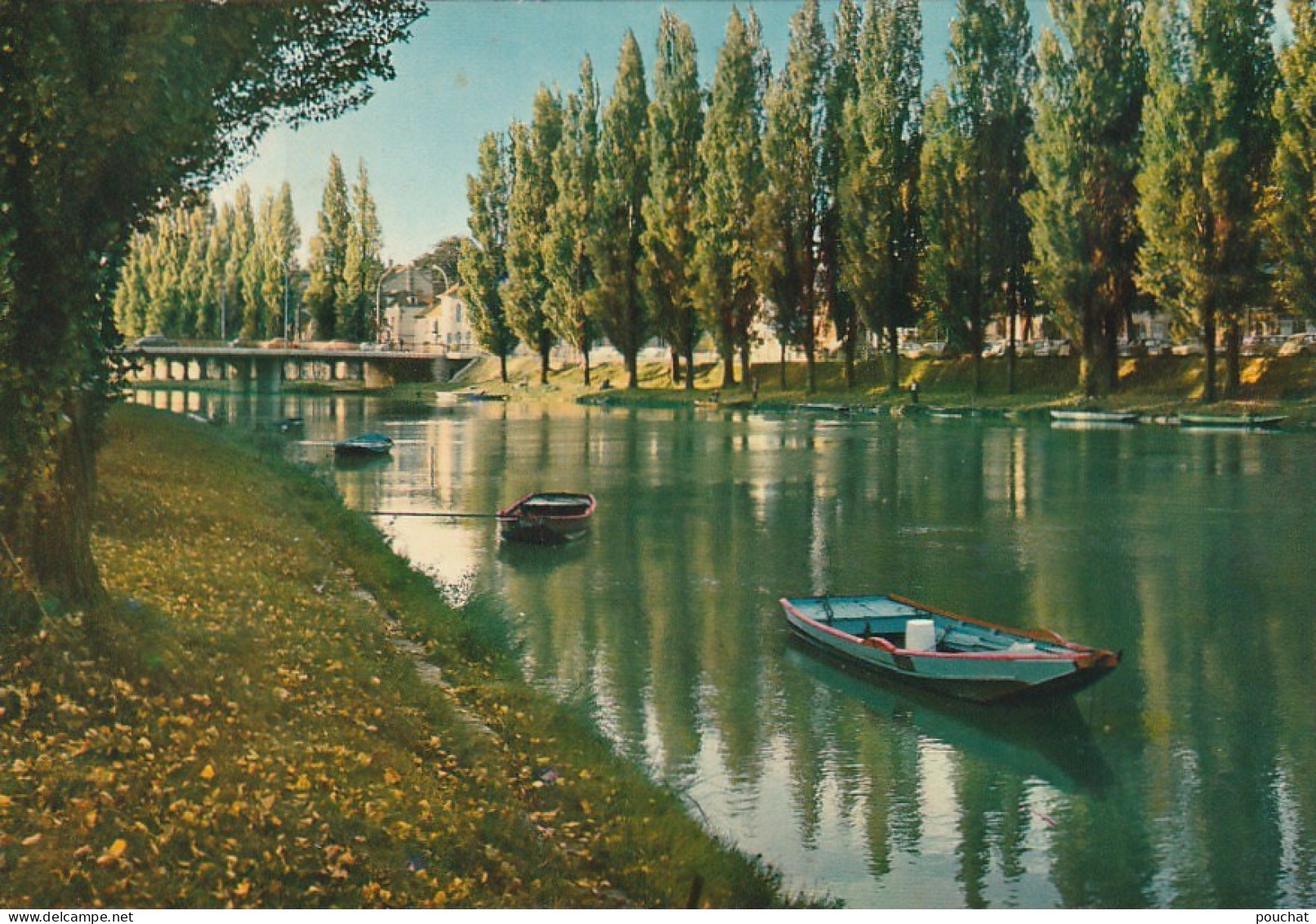 JA 12 -(77) MELUN - LE  BRAS DE LA SEINE ET LE NOUVEAU PONT ENTRE L' ILE ET LA RIVE DROITE -  CARTE COULEURS  - 2 SCANS  - Melun