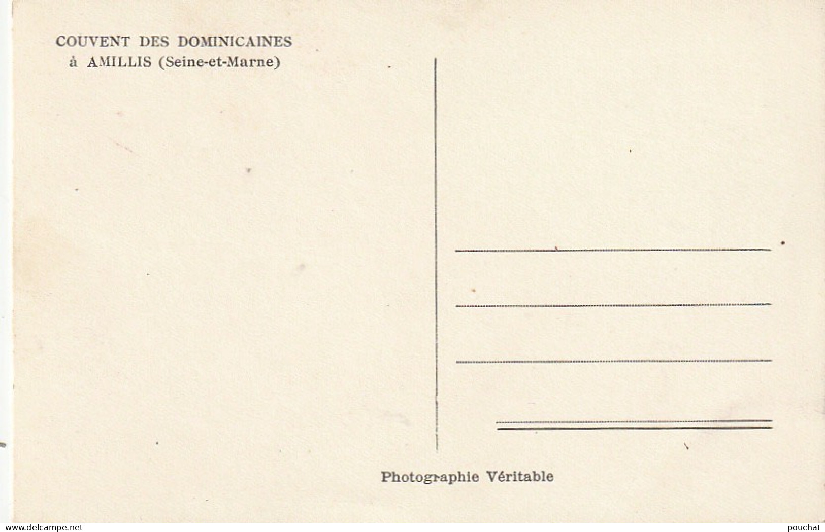 JA 13 -(77)  COUVENT DES DOMINICAINES A AMILLIS - 2 SCANS  - Other & Unclassified