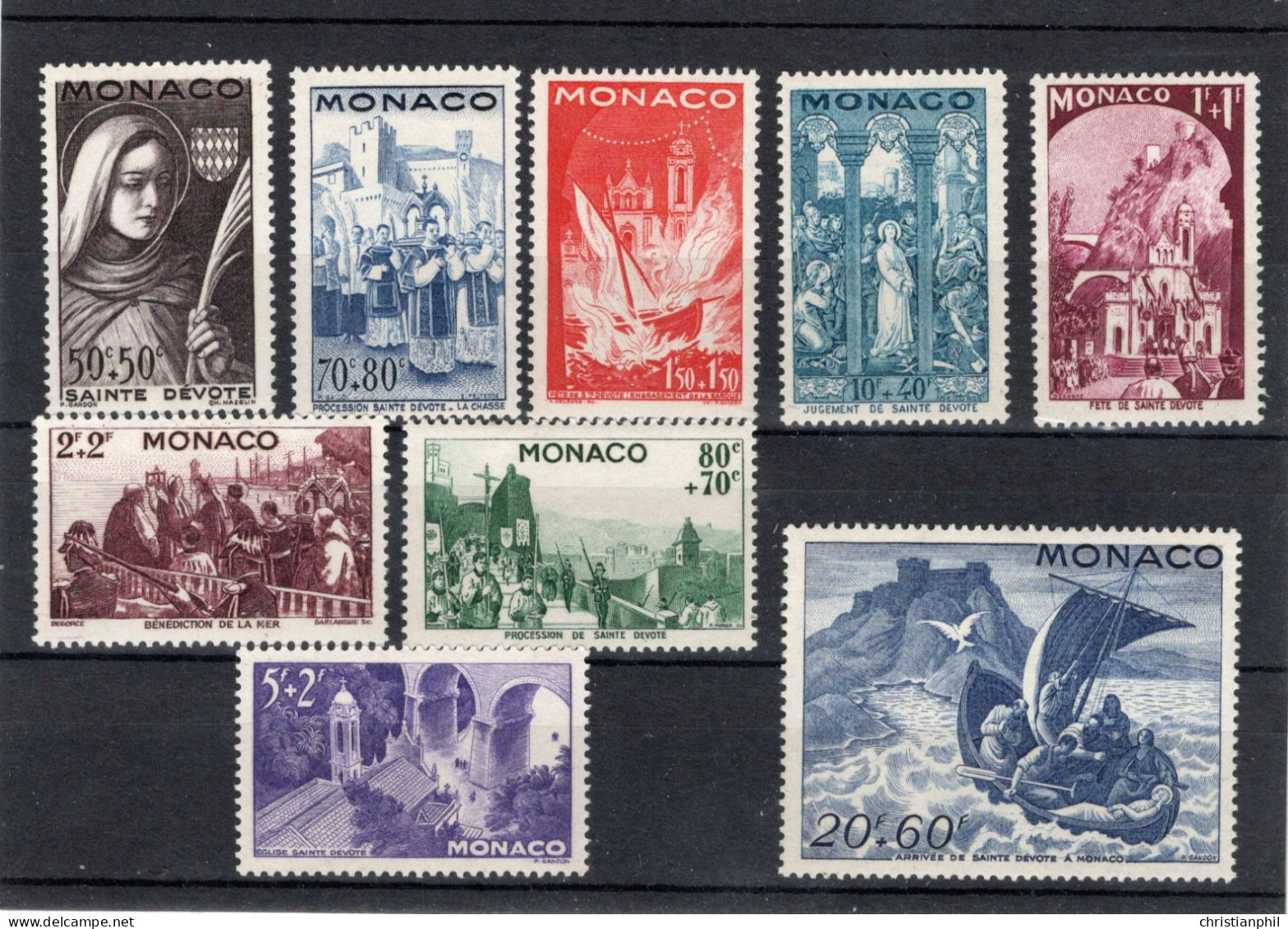 TIMBRES MONACO  . ANNEE 1944   N° 265 à 273. NEUF ** - Nuevos