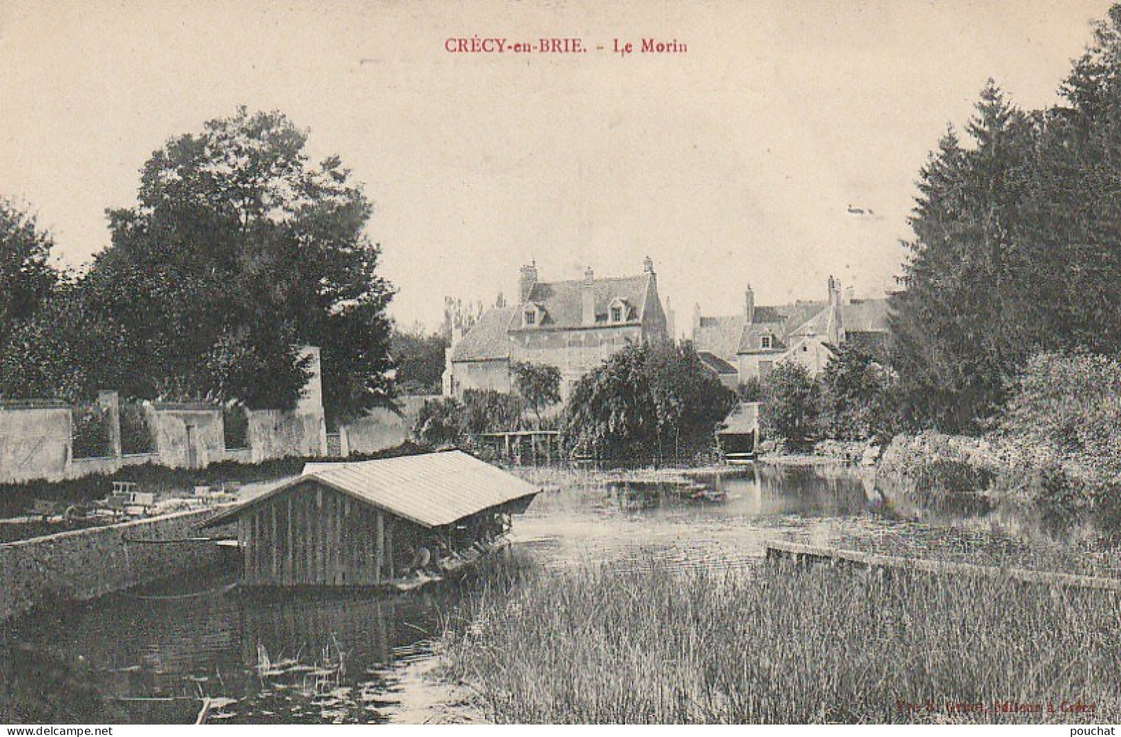 JA 14 -(77)  CRECY EN BRIE - LE MORIN- BATEAU LAVOIR - LAVANDIERES - 2 SCANS  - Autres & Non Classés