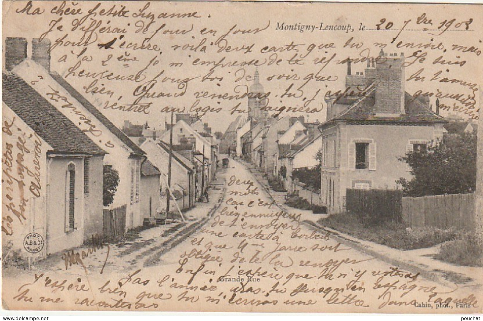 JA 14 -(77) MONTIGNY LENCOUP - GRANDE RUE  - 2 SCANS  - Other & Unclassified