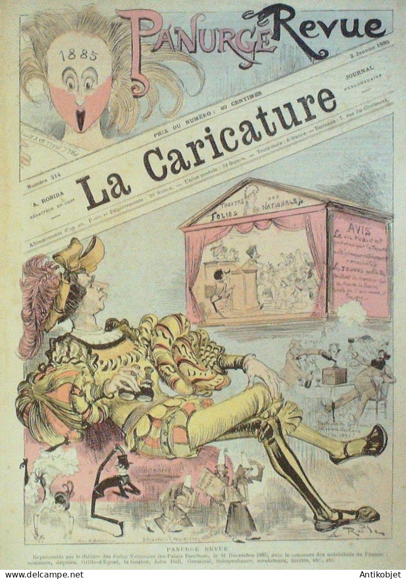 La Caricature 1886 N°314 Folies Nationales Tonkin Plages Bains De Mer Robida - Magazines - Before 1900