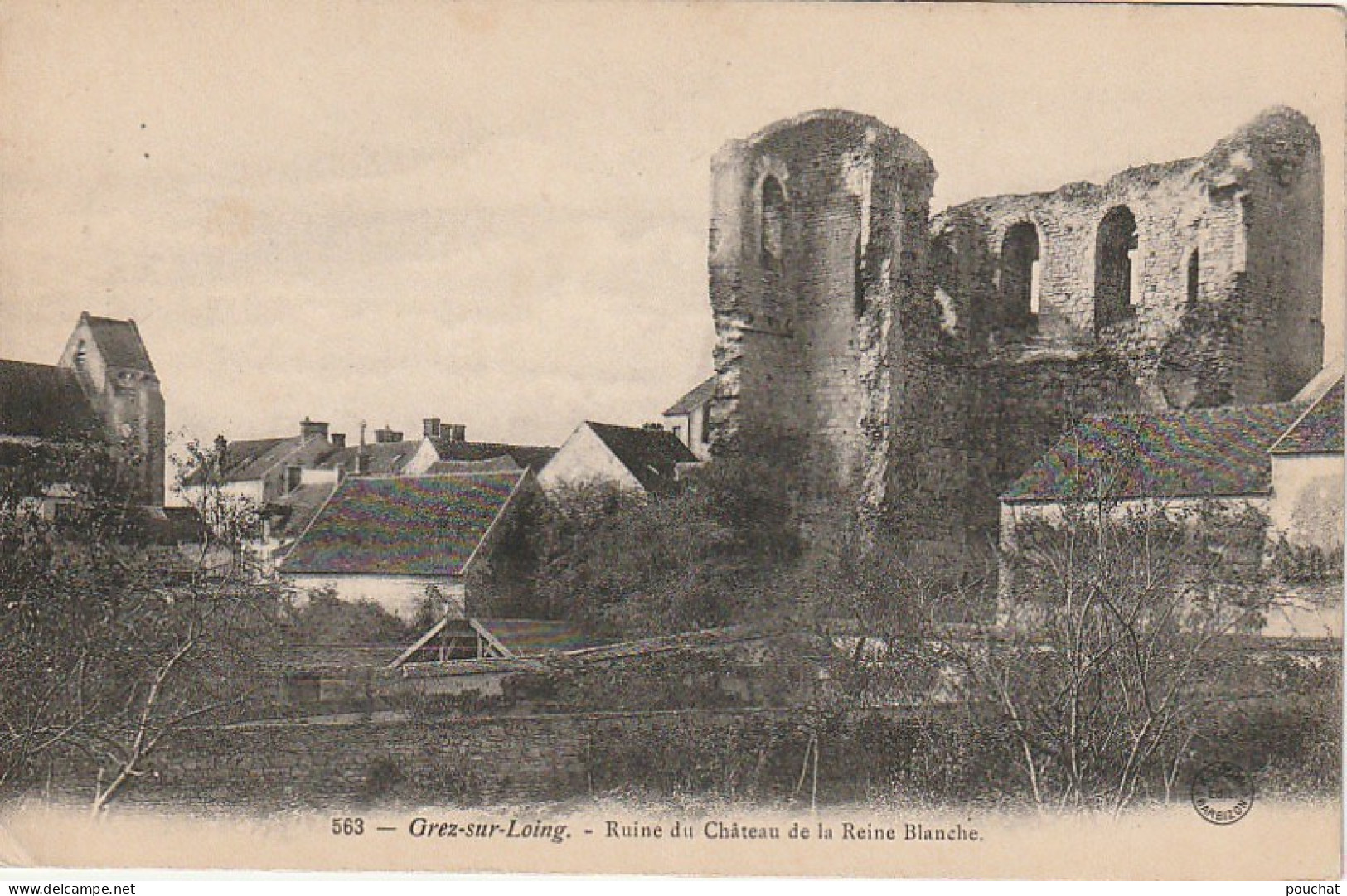 JA 15 -(77) GREZ SUR LOING - RUINE DU CHATEAU DE LA REINE BLANCHE  - 2 SCANS - Autres & Non Classés