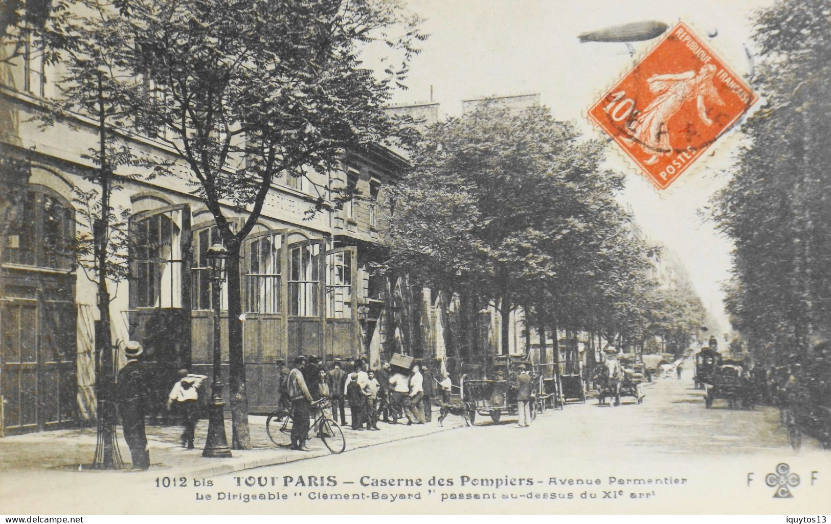 CPA. [75] > TOUT PARIS > N° 1012 Bis - CASERNE DES POMPIERS - AVENUE PARMENTIER - (XIe Arrt.) - Coll. F. Fleury - TBE - District 11