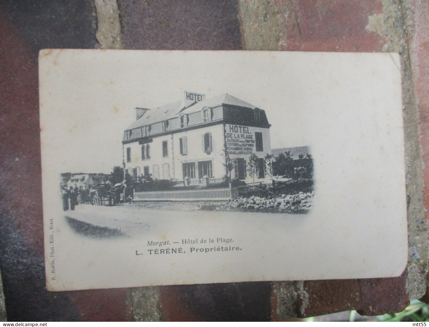 MORGAT CARTE DOS SIMPLE HOTEL DE LA PLAGE L TERENE PROPRIETAIRE - Morgat