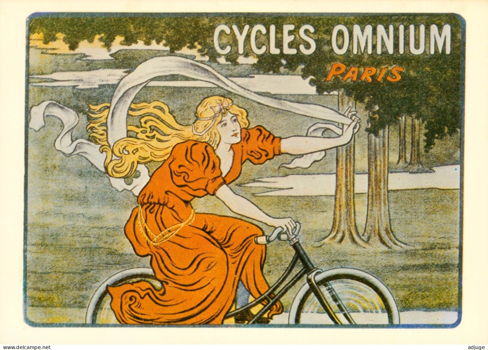 CPM- Affiche Publicité Cycles OMNIUM- Style MUCHA *Art Nouveau*Edit. Nugeron 7** TBE - Reclame