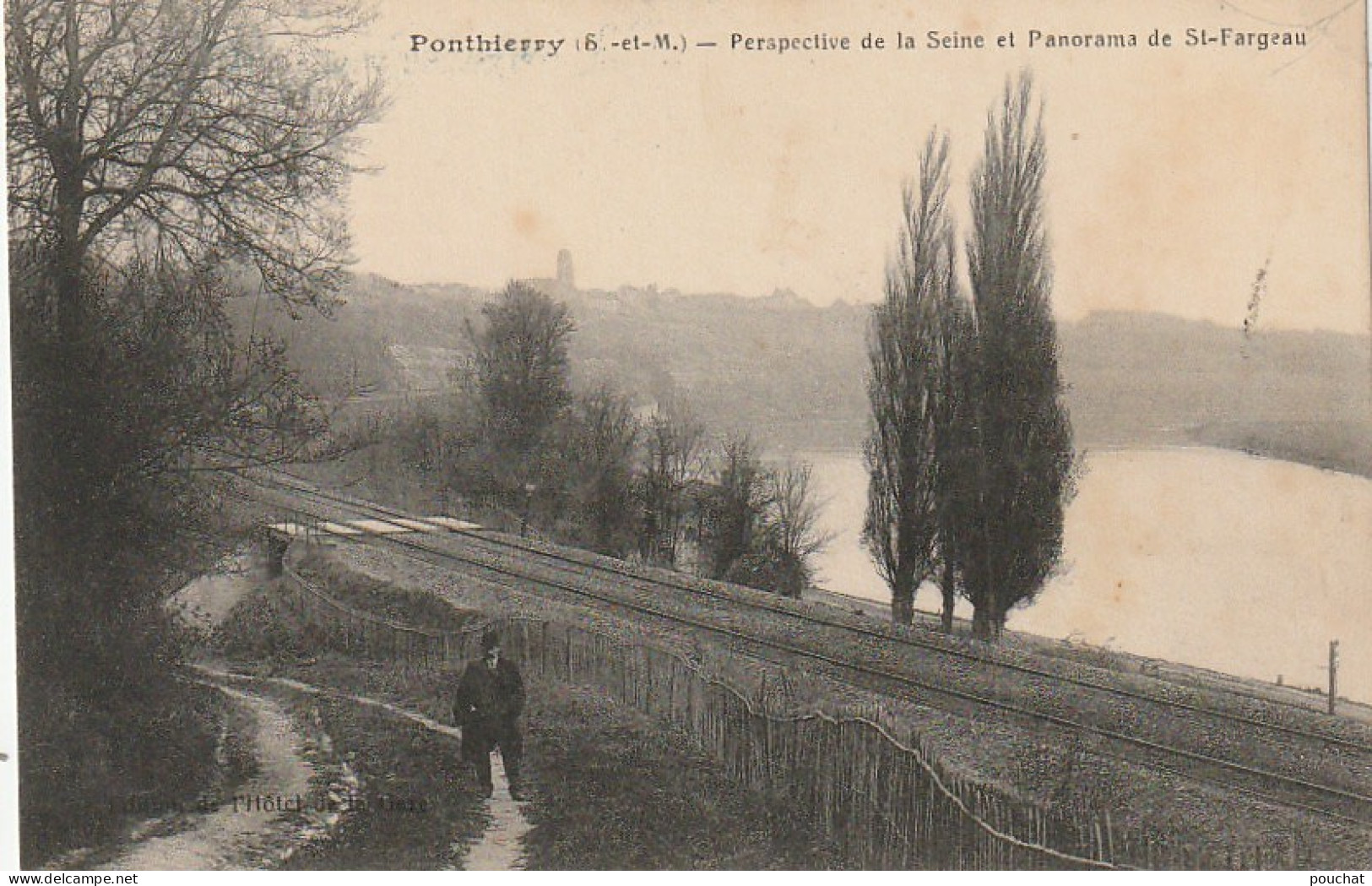 JA 16 -(77)  PONTHIERRY - PERSPECTIVE DE LA SEINE ET PANORAMA DE SAINT FARGEAU  - 2 SCANS - Autres & Non Classés