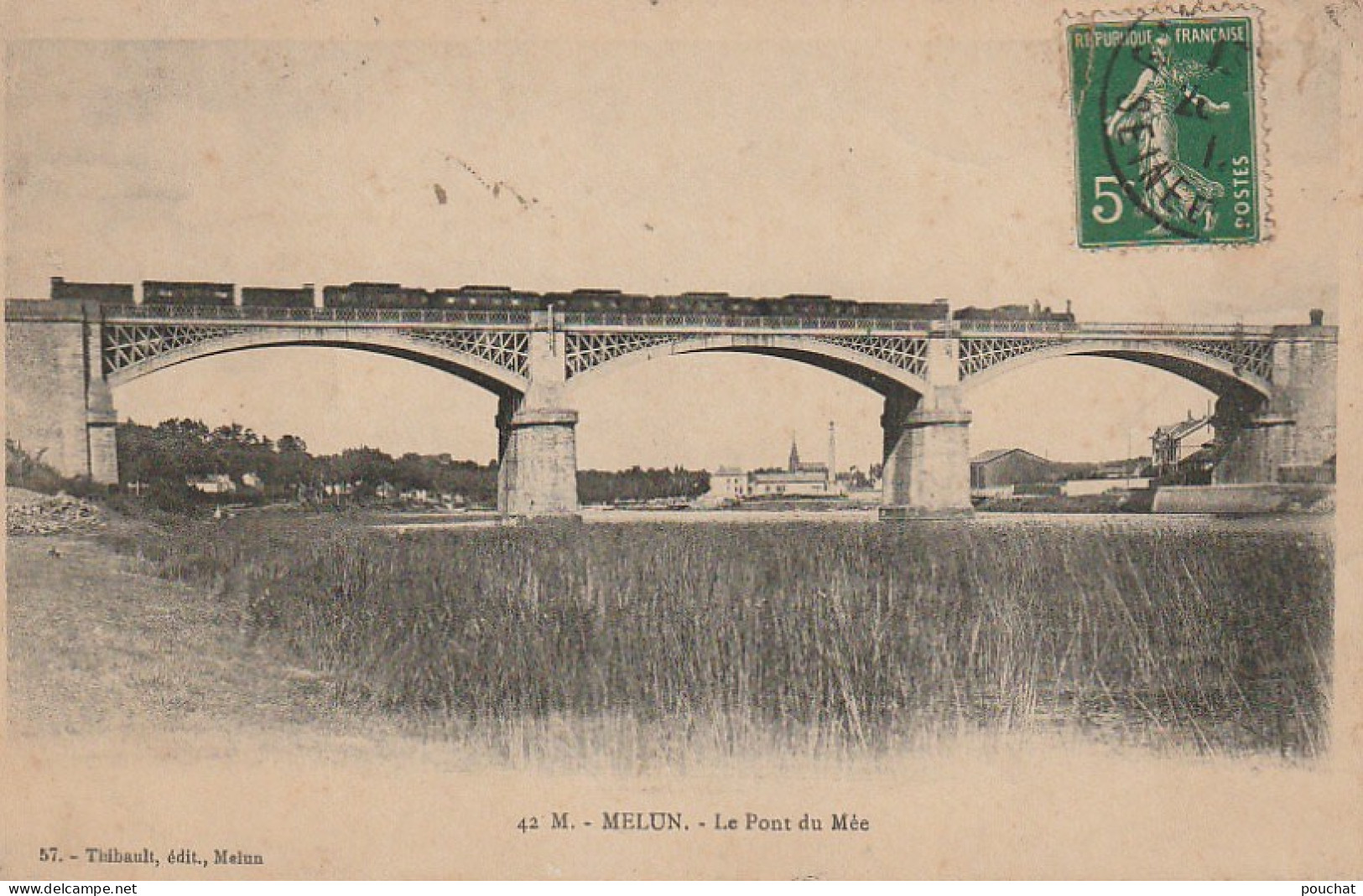 JA 16 - (77) MELUN - LE PONT DU MEE - LOCOMOTIVE , WAGONS - 2 SCANS - Melun