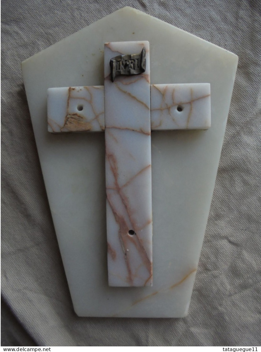 Ancien - Support De Crucifix En Marbre - Godsdienst & Esoterisme