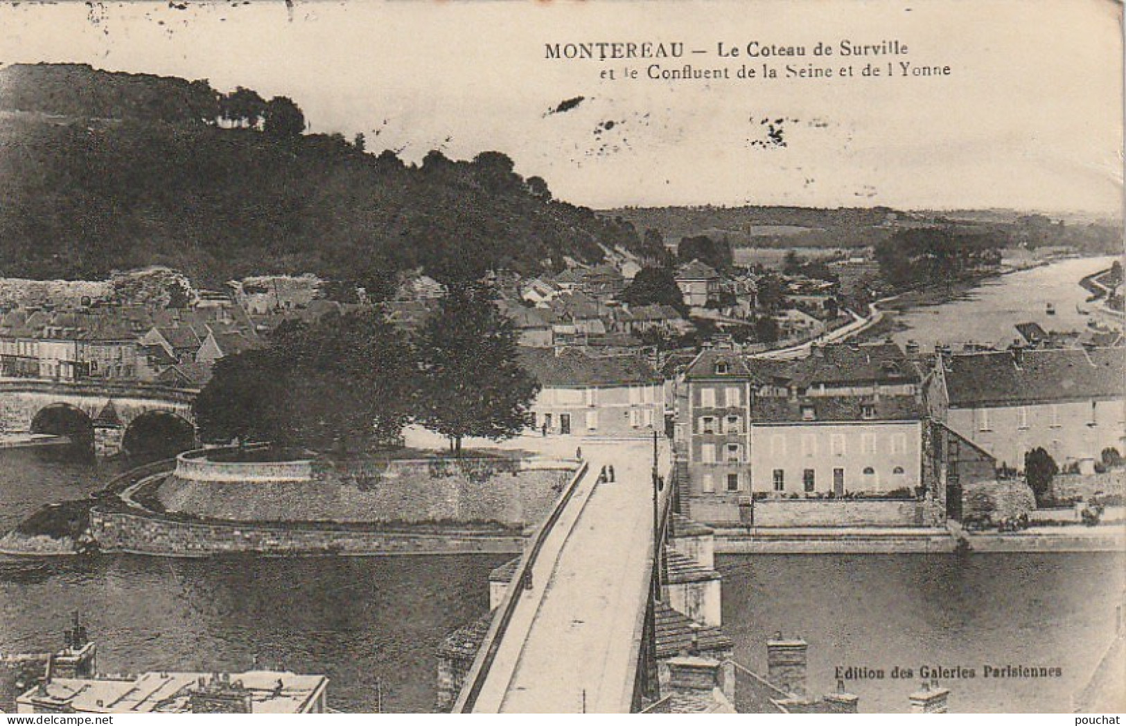 JA 17 -(77)  MONTEREAU - LE COTEAU DE SURVILLE ET LE CONFLUENT DE LA SEINE ET DE L' YONNE - 2 SCANS - Montereau