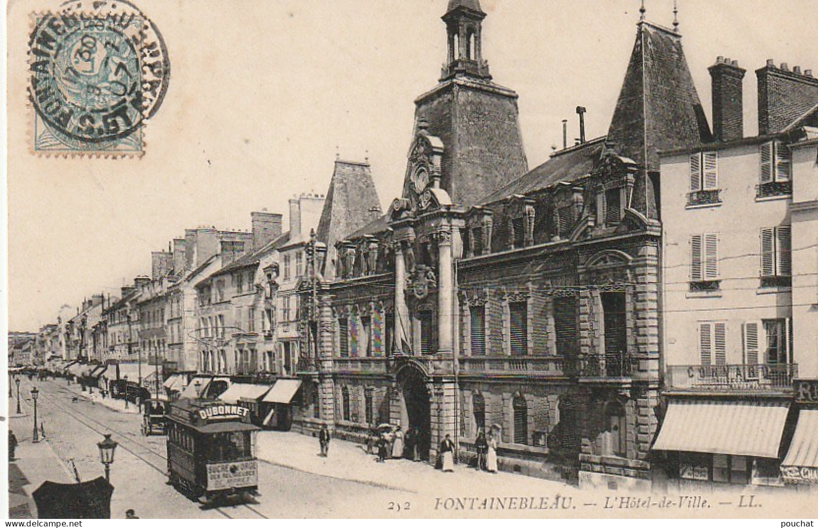 JA 17 -(77)  FONTAINEBLEAU - L ' HOTEL DE VILLE - TRAMWAY - 2 SCANS - Fontainebleau