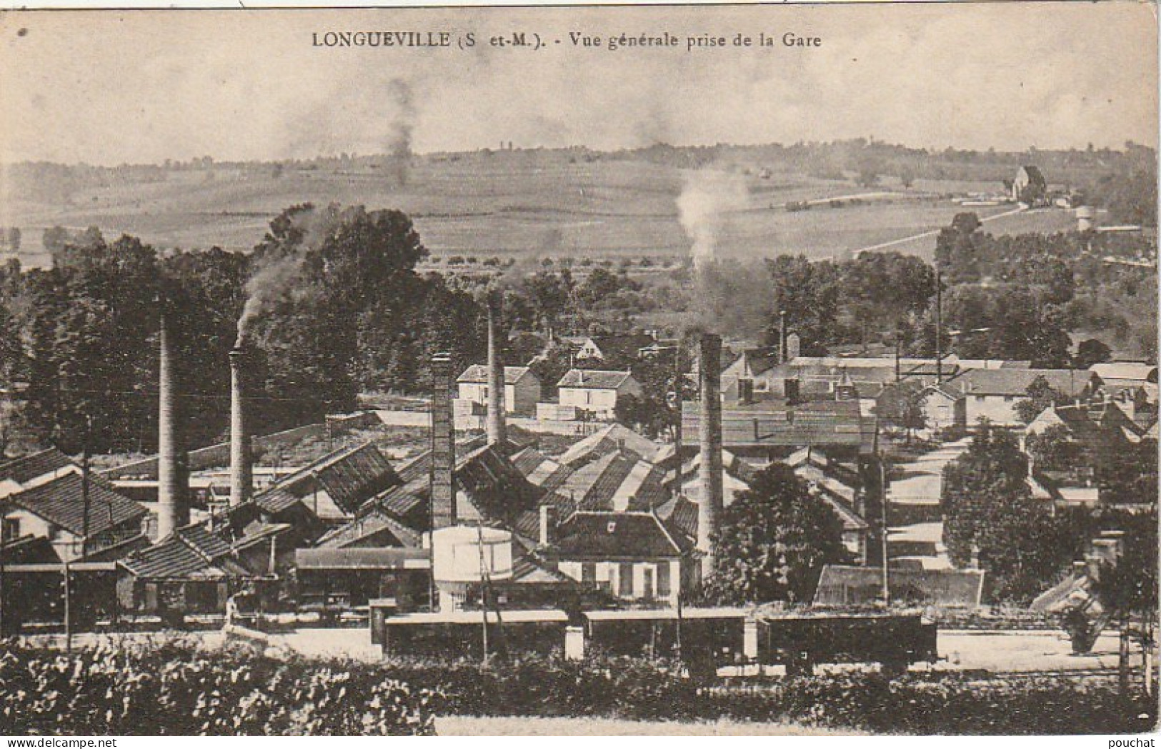 JA 17 -(77) LONGUEVILLE - VUE GENERALE PRISE DE LA GARE - - TRAIN DE MARCHANDISES - 2 SCANS - Other & Unclassified