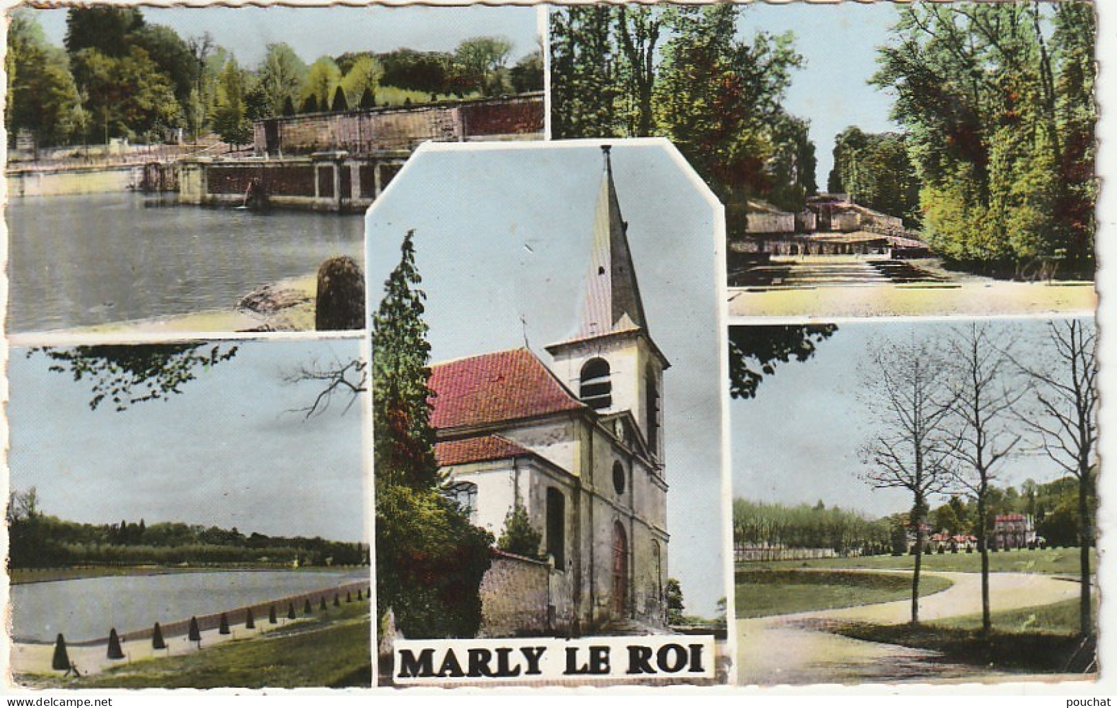 JA 18 -(78) MARLY LE ROI - CARTE MULTIVUES COULEURS : PARC , EGLISE - 2 SCANS - Marly Le Roi