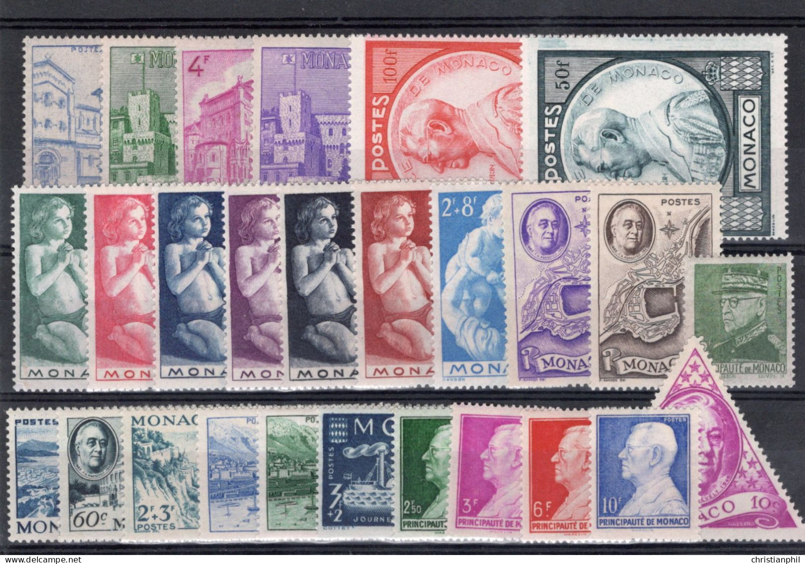 TIMBRES MONACO  . ANNEE 1946   N° 274 à 300. NEUF ** - Unused Stamps