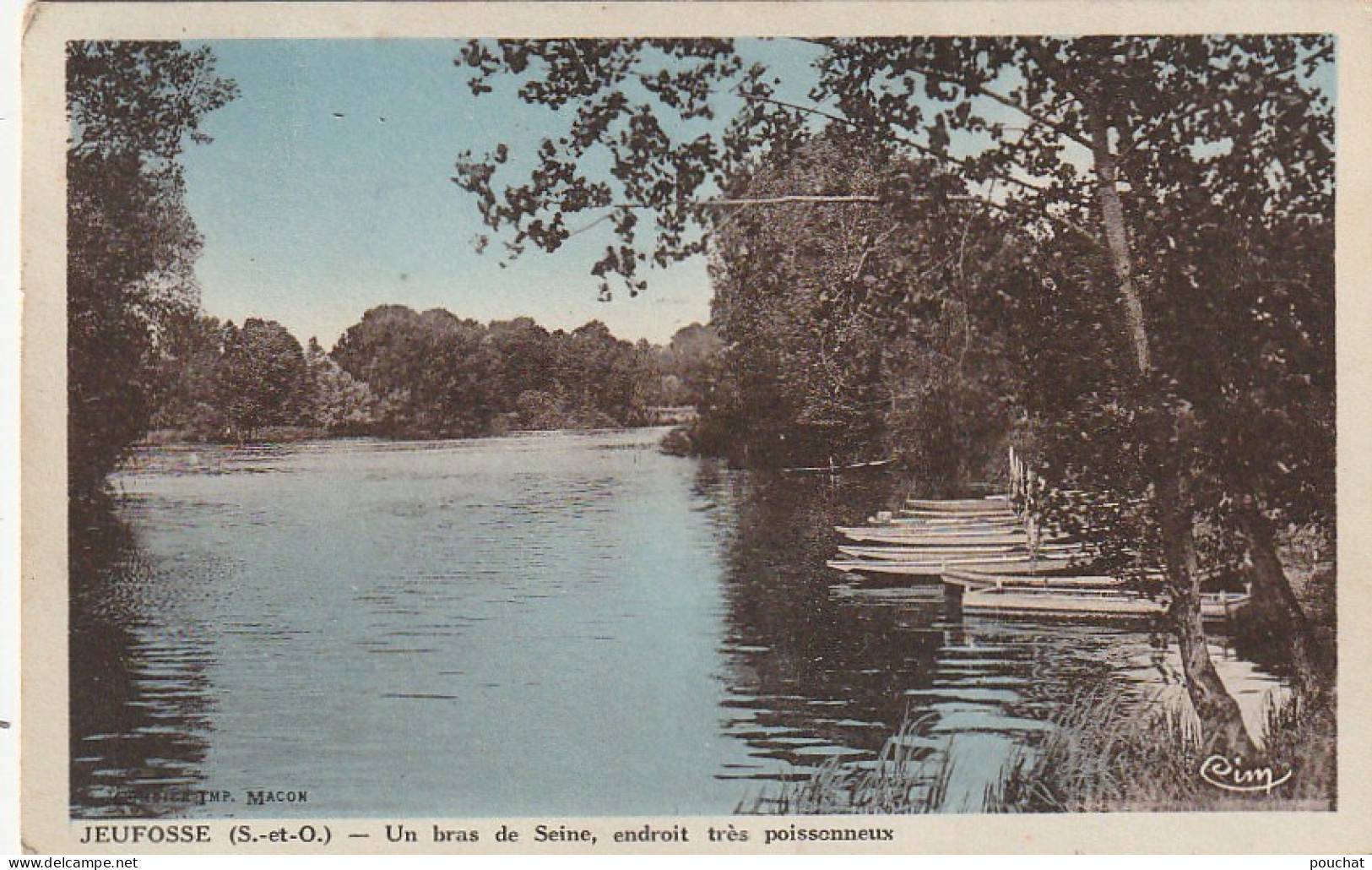 JA 19 -(78) JEUFOSSE - UN BRAS DE LA SEINE , ENDROIT TRES POISSONNEUX - BARQUES - CARTE COLORISEE - 2 SCANS - Other & Unclassified