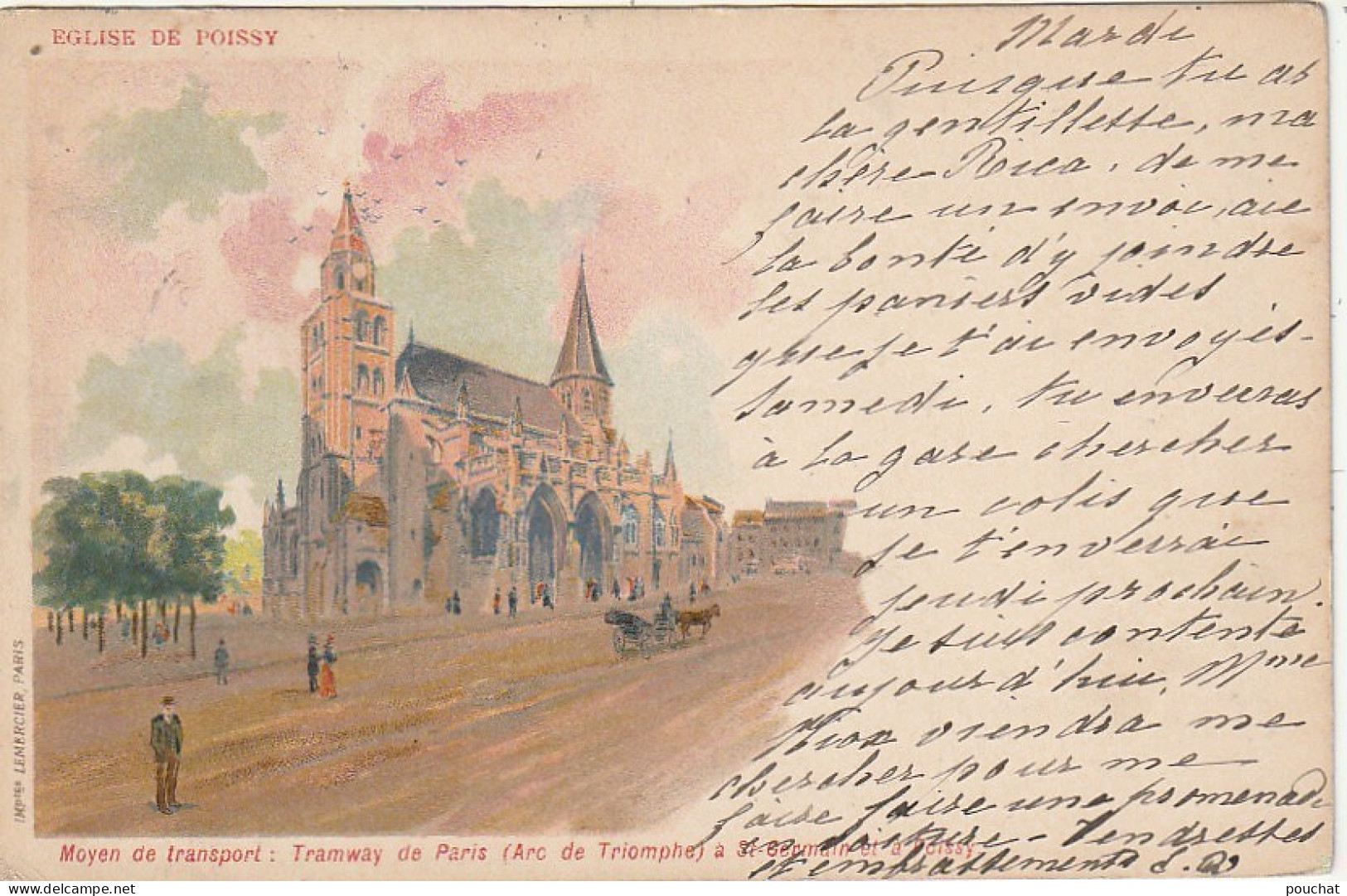 JA 19 -(78) EGLISE DE POISSY - LITHOGRAPHIE   - 2 SCANS - Poissy