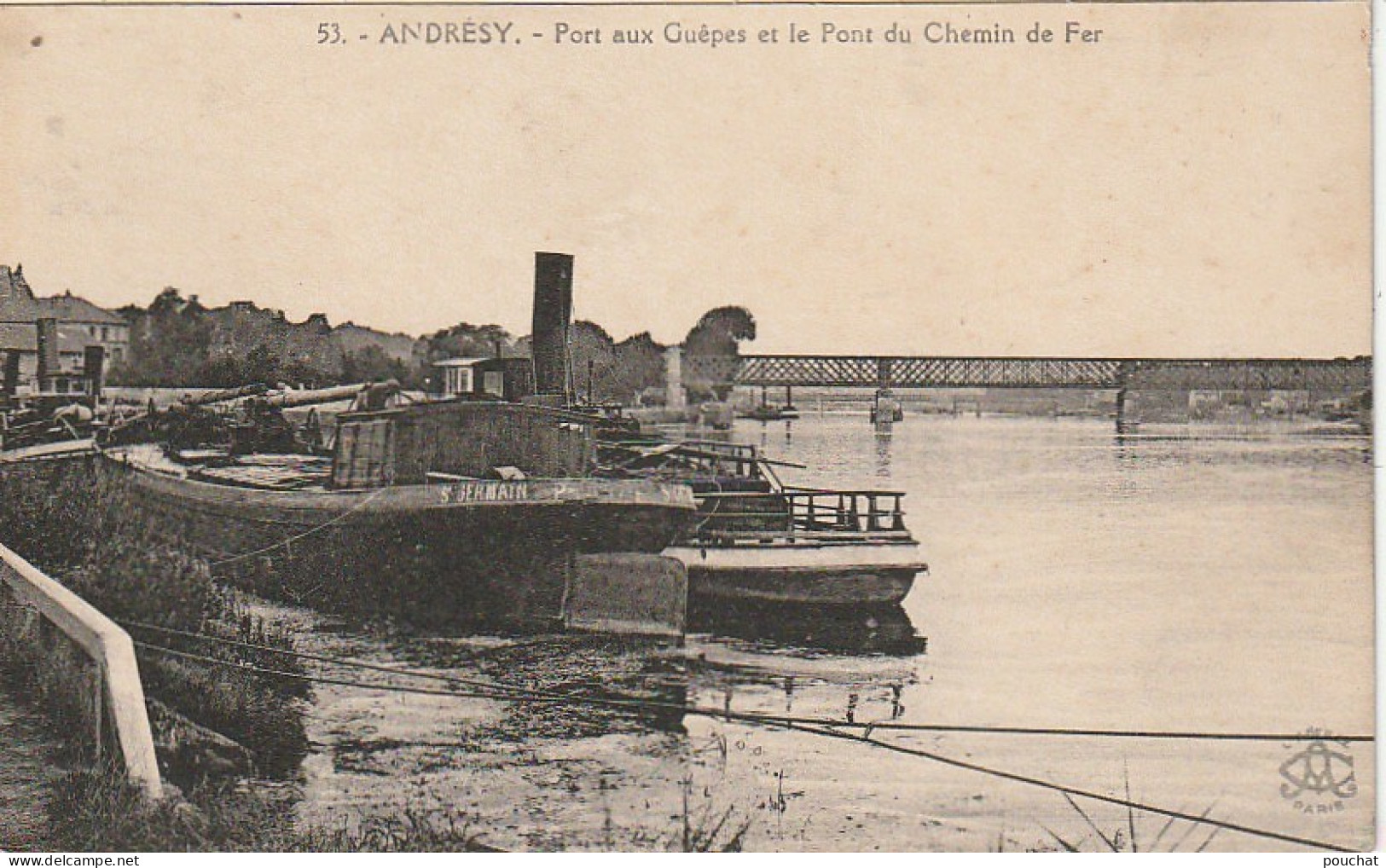 JA 19 -(78)  ANDRESY - PORT AUX GUEPES ET LE PONT DE CHEMIN DE FER  - 2 SCANS - Andresy