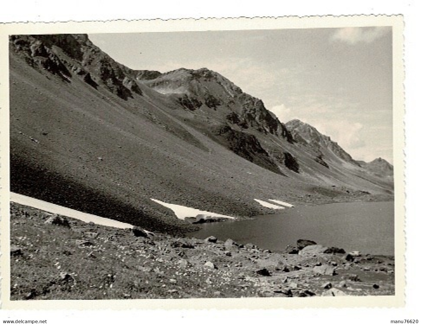 Ref 1 - Photo + Négatif  : Lac  Au Col De Fluela - Suisse  . - Europe