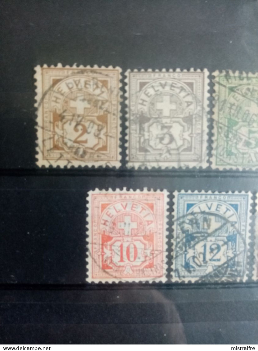 SUISSE.1882 - 1899. ARMOIRIES Avec Fragments De Soie. .Lot Du N° 63 à 70.  Oblitérés. Côte YT 2020 : 17,60 € - Used Stamps