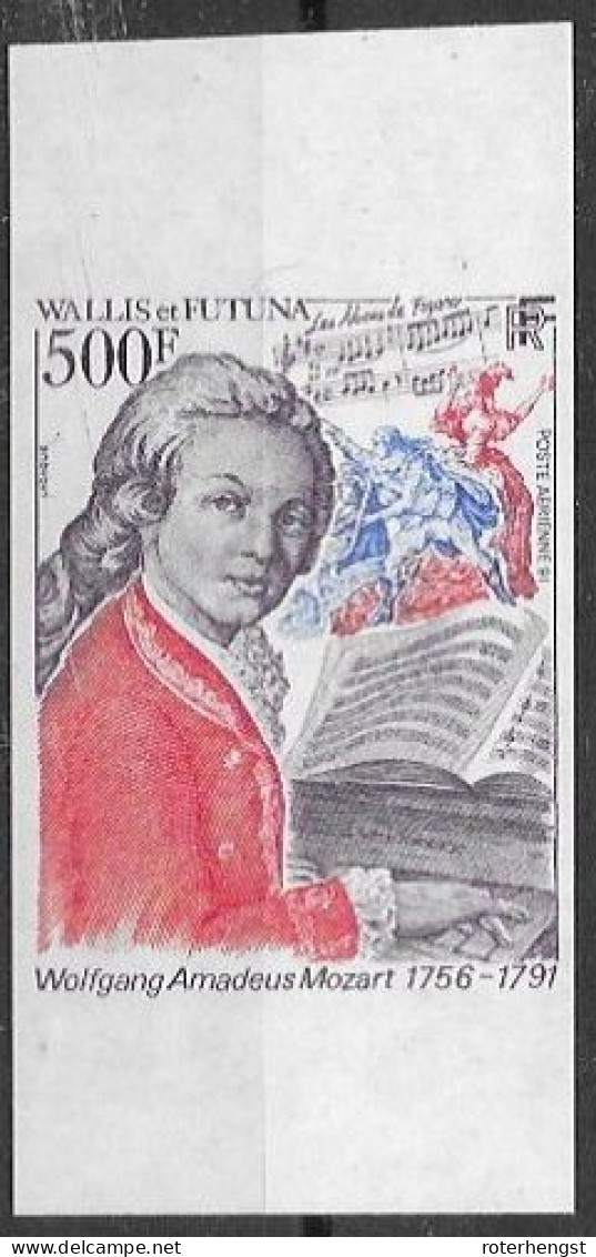 Wallis Mnh ** IMPERFORATE Mozart Music 1991 - Geschnittene, Druckproben Und Abarten