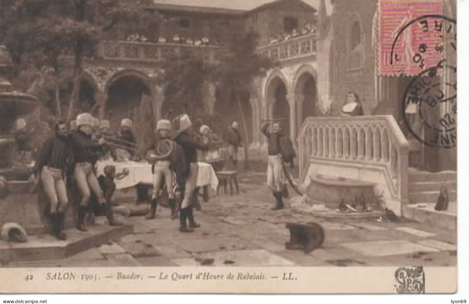 SALON 1905 42 BAADER  LE QUARD  D HEURE  DE RABELAIS - Schilderijen