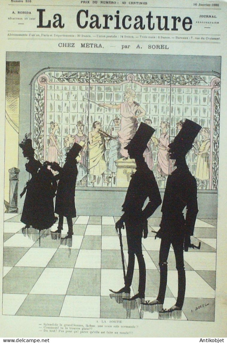 La Caricature 1886 N°316 Chez Metra Sorel Gino Gommeux Job Frasqueville Trock Draner - Revues Anciennes - Avant 1900