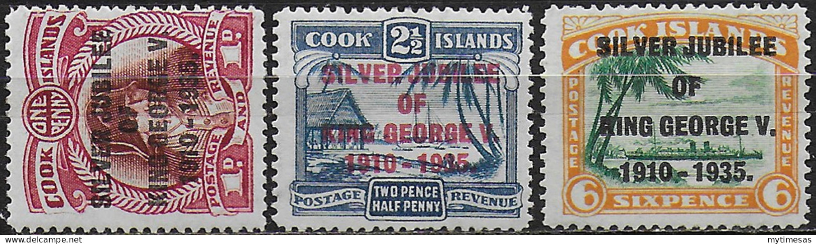 1935 Cook Islands Silver Jubilee 3v. MNH SG N. 113/15 - Autres & Non Classés