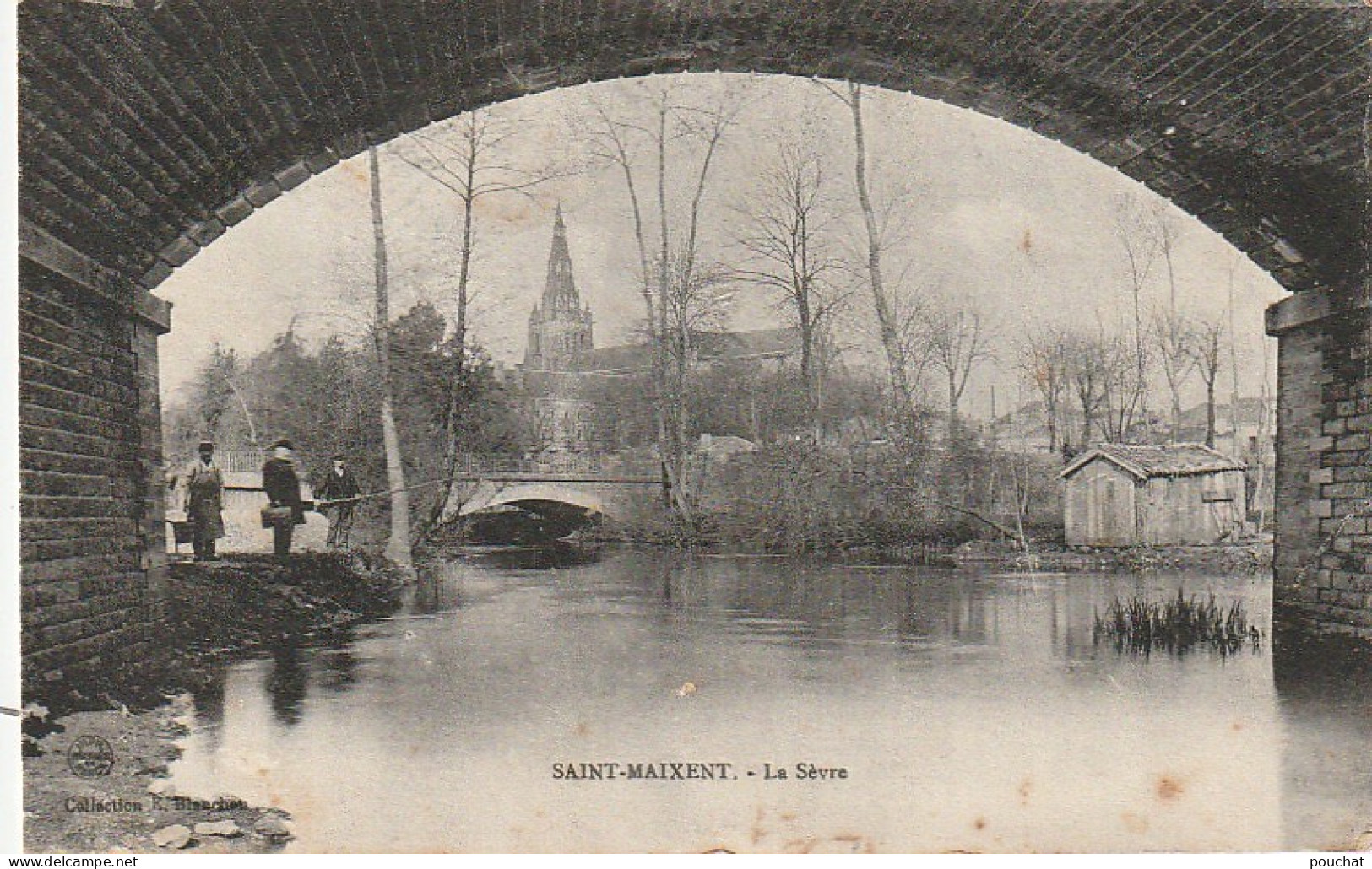 JA 22-(79) SAINT MAIXENT - LA SEVRE - VUE SOUS UNE ARCHE DU PONT- 2 SCANS - Saint Maixent L'Ecole