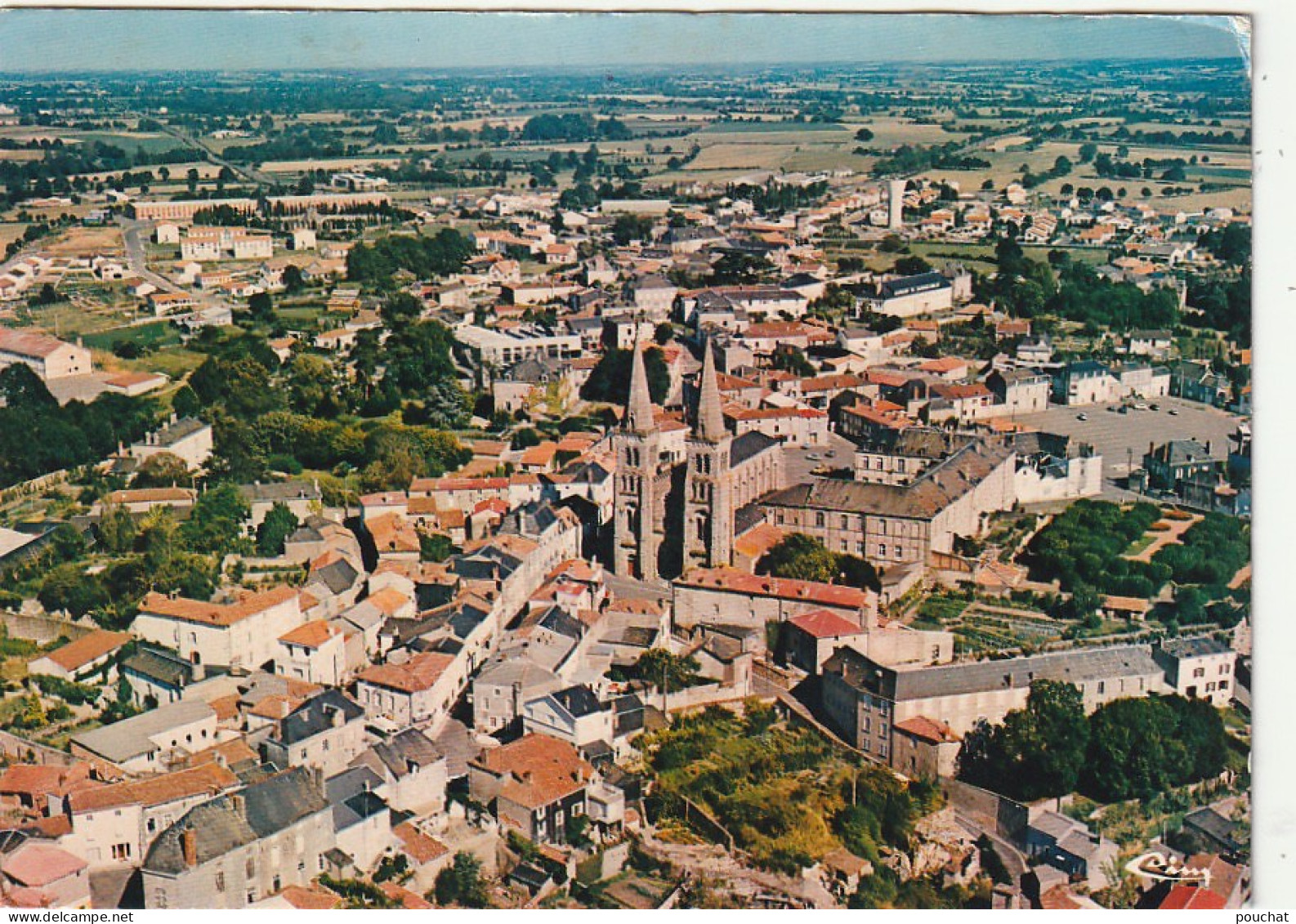 JA 22-(79) MAULEON - VUE AERIENNE DE LA VILLE - CARTE COULEURS - 2 SCANS - Mauleon